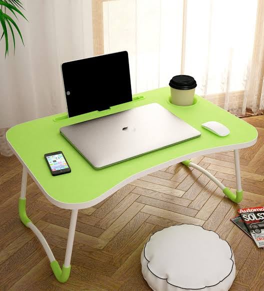 FOLDING LAPTOP STAND HOLDER & STUDY TABLE DESK FOR BED GREEN COLOR